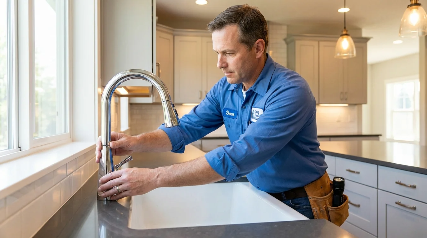 Kitchen faucet installation by Johns Plumbing LLC in East Dennis